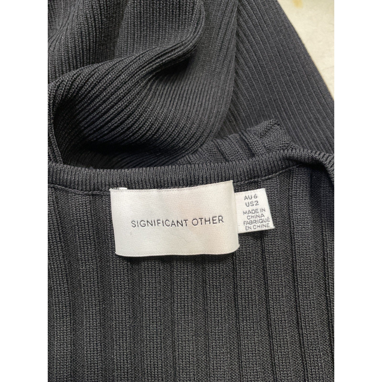 Significant Other 'Delta' Black Viscose Knit Top Size 2