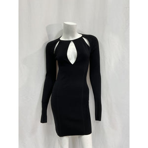 Michael Costello 'Abner' Black Viscose Cut Out Mini Dress Size S
