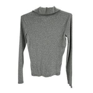 Vince Rib Long Sleeve Grey Cotton Collared Polo Size S / Petite