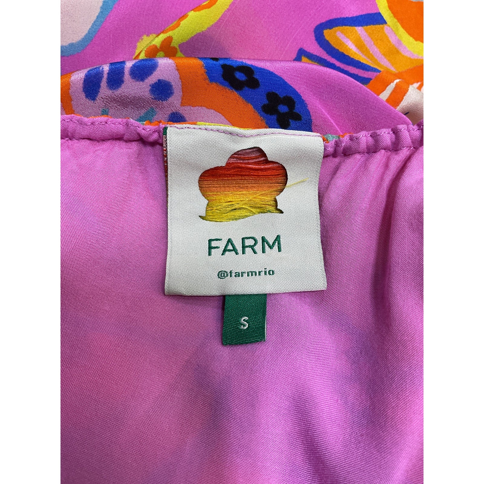 Farm Rio Full Garden Pink Viscose Maxi Dress Size S