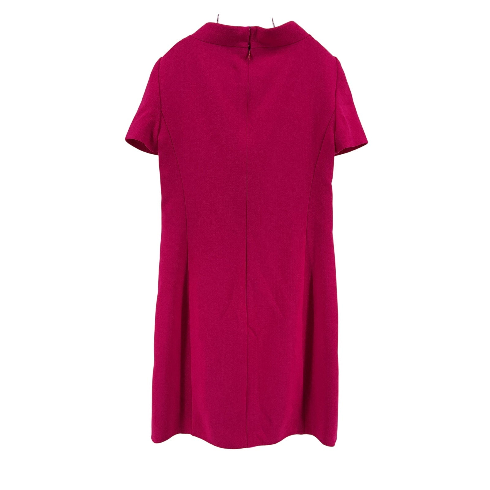Carolina Herrera Pink Wool Tie Boat Neck Short Sleeve Mini Dress Size 2