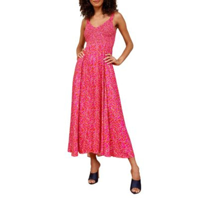 La Ligne Smocked Multicolor Sarita Dress Size M
