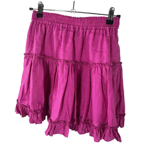 Hill House Home Ruffled Poppy Pink Paz Skirt Size S