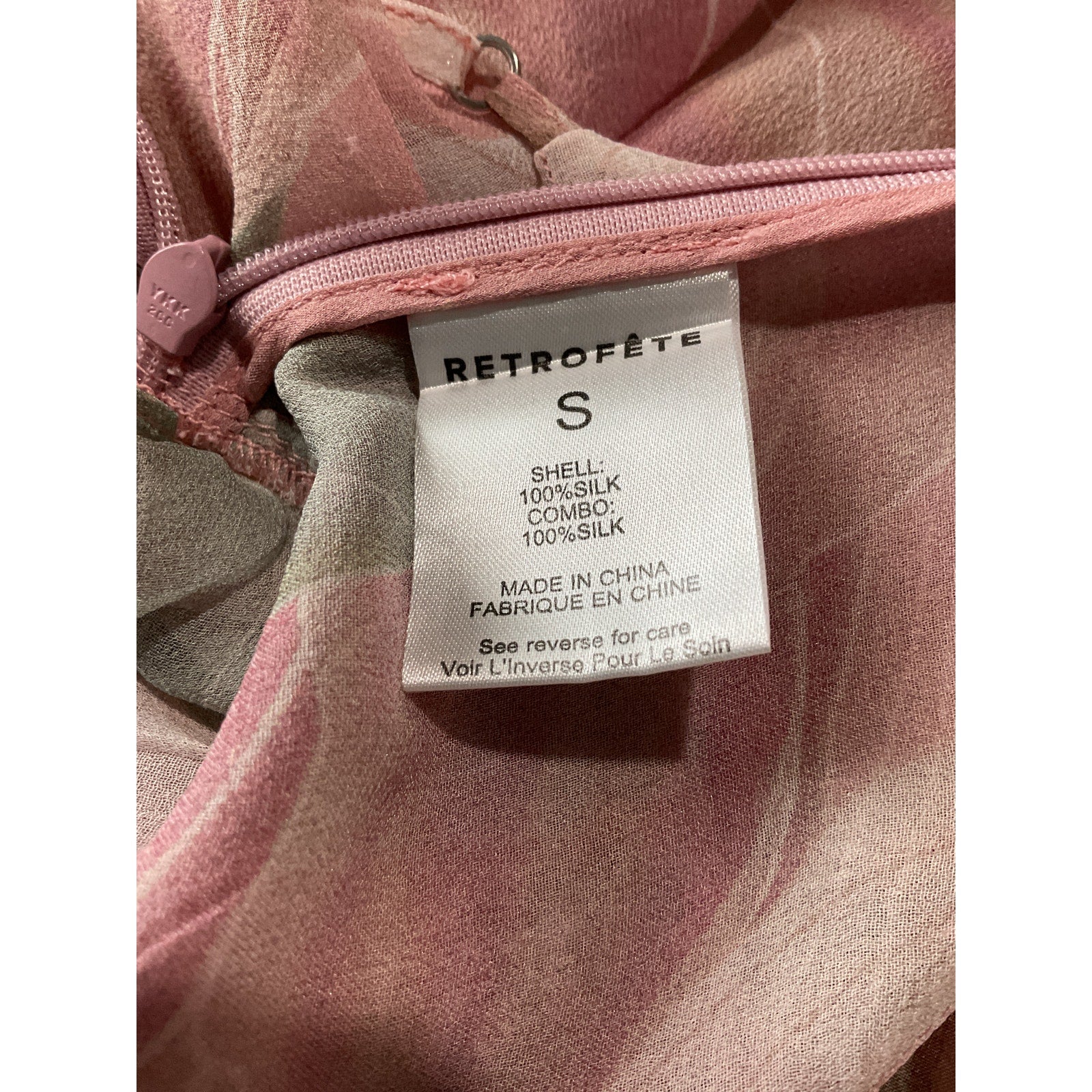 Retrofete 'Samara' Pink Silk Dress Size S