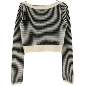 Reformation Cozy Multicolor Boatneck Cropped Sweater Size L