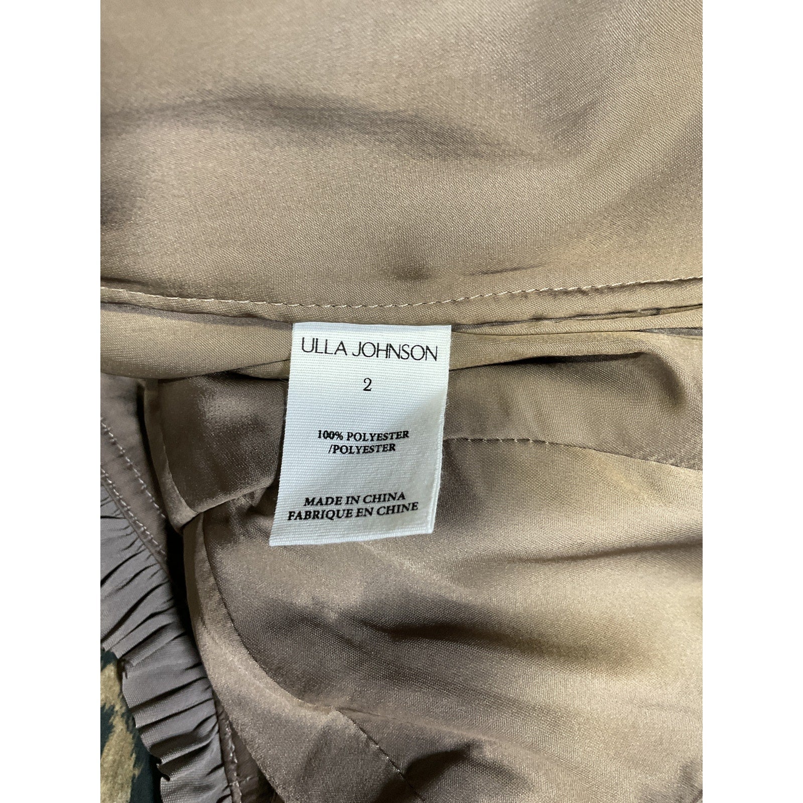 Ulla Johnson 'Mia' Brown Long Sleeve Blouse Size 2