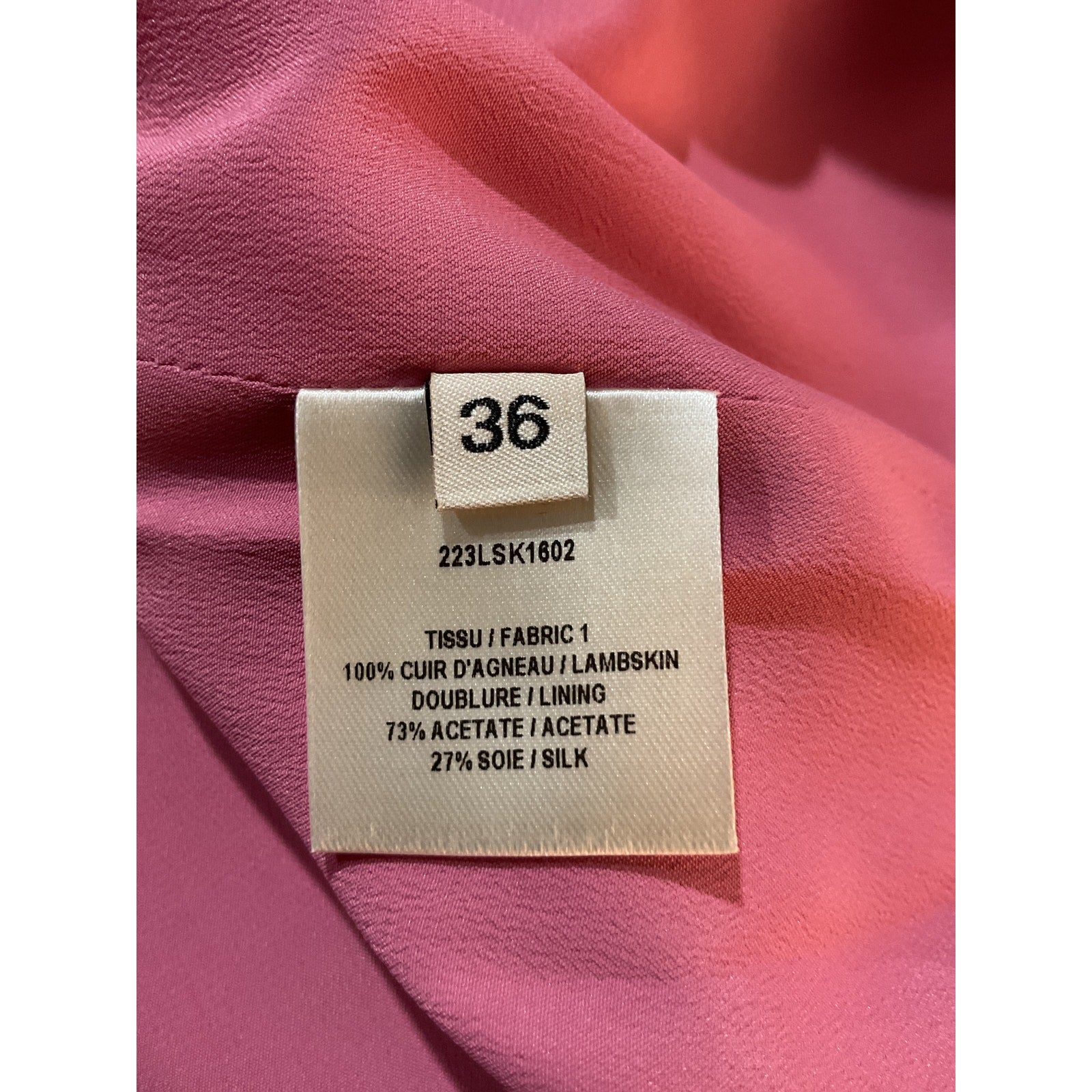 Alexandre Vauthier Pink Leather Skirt Size 36