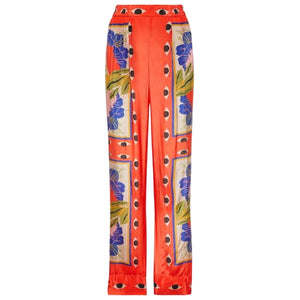 Farm Rio Bold Multicolor Surreal Scarf Trousers Size S