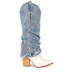 Steve Madden Slouchy Blue Lassy Cowboy Boots Size 5.5