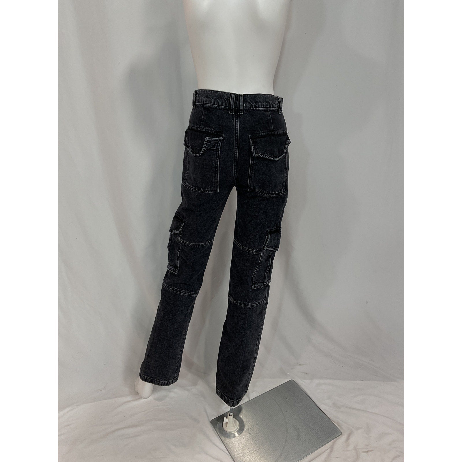 Frame 'Utility' Black High Rise Straight Denim Jeans Size 24