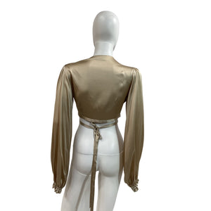 Adriana Iglesias Silky Gold Iiria Blouse Size S