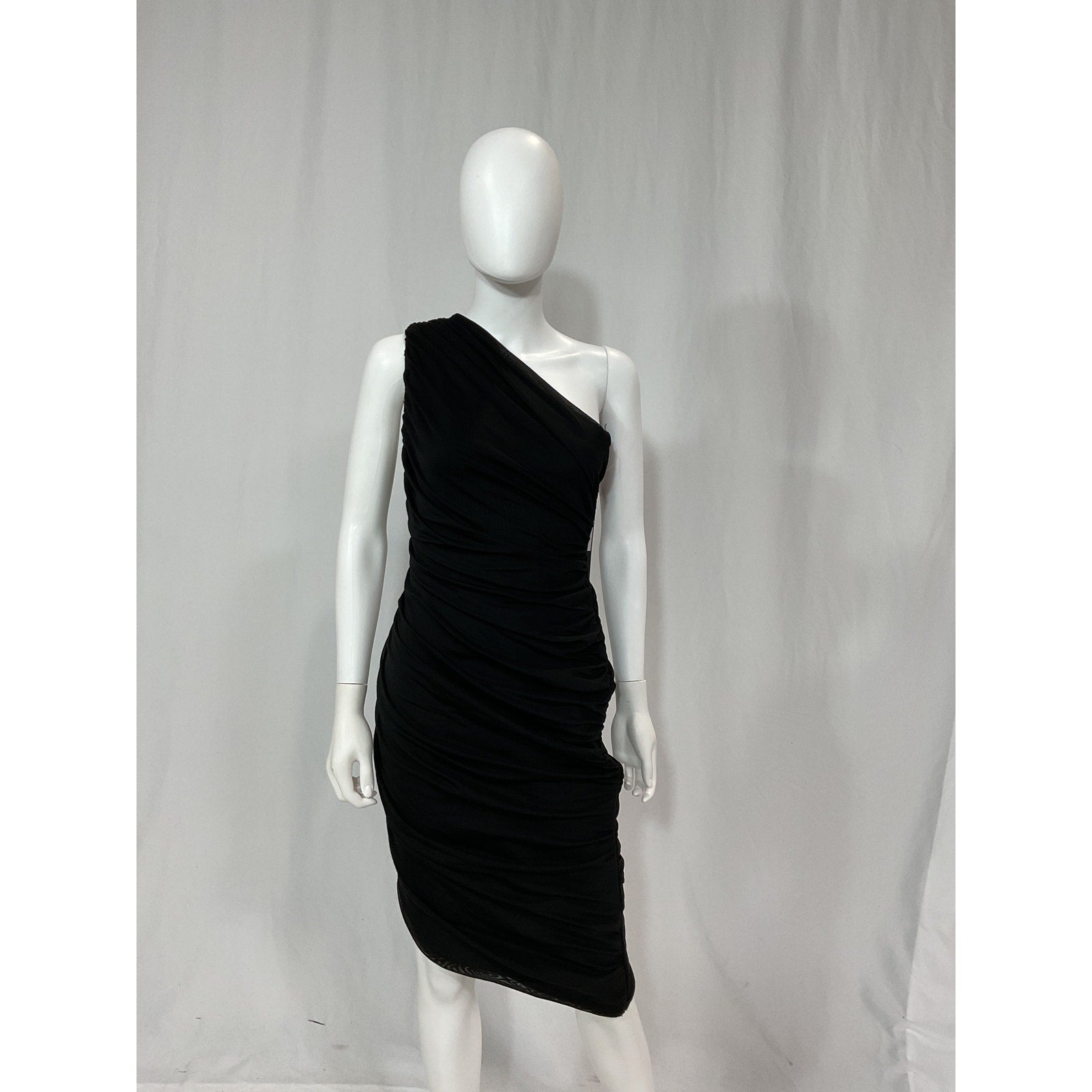 Elliatt 'One-Shoulder' Black One Shoulder Ruched Sheath Dress Size L - NWT