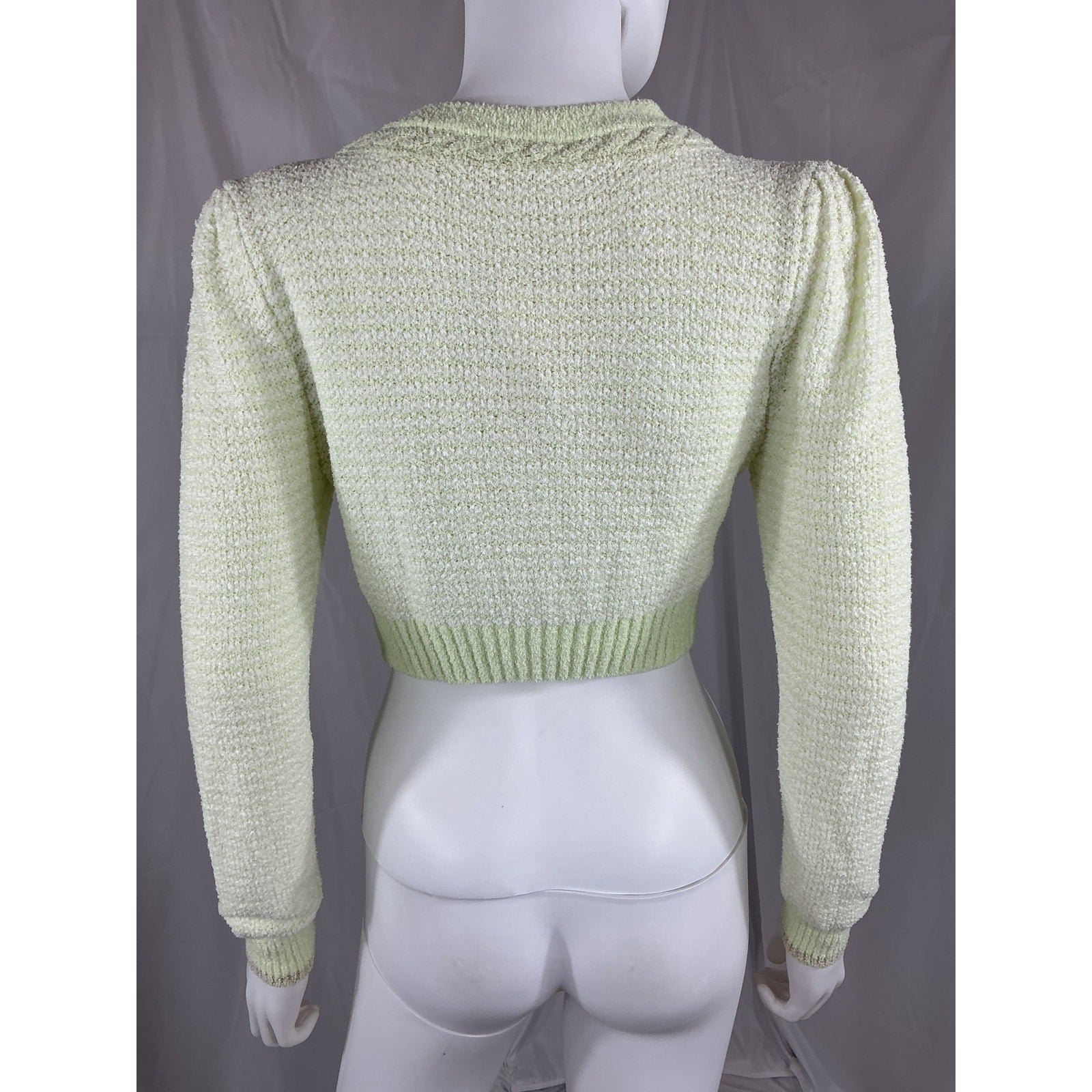 Loveshackfancy 'Twain' Green Cotton Crop Cardigan Size XS - NWT