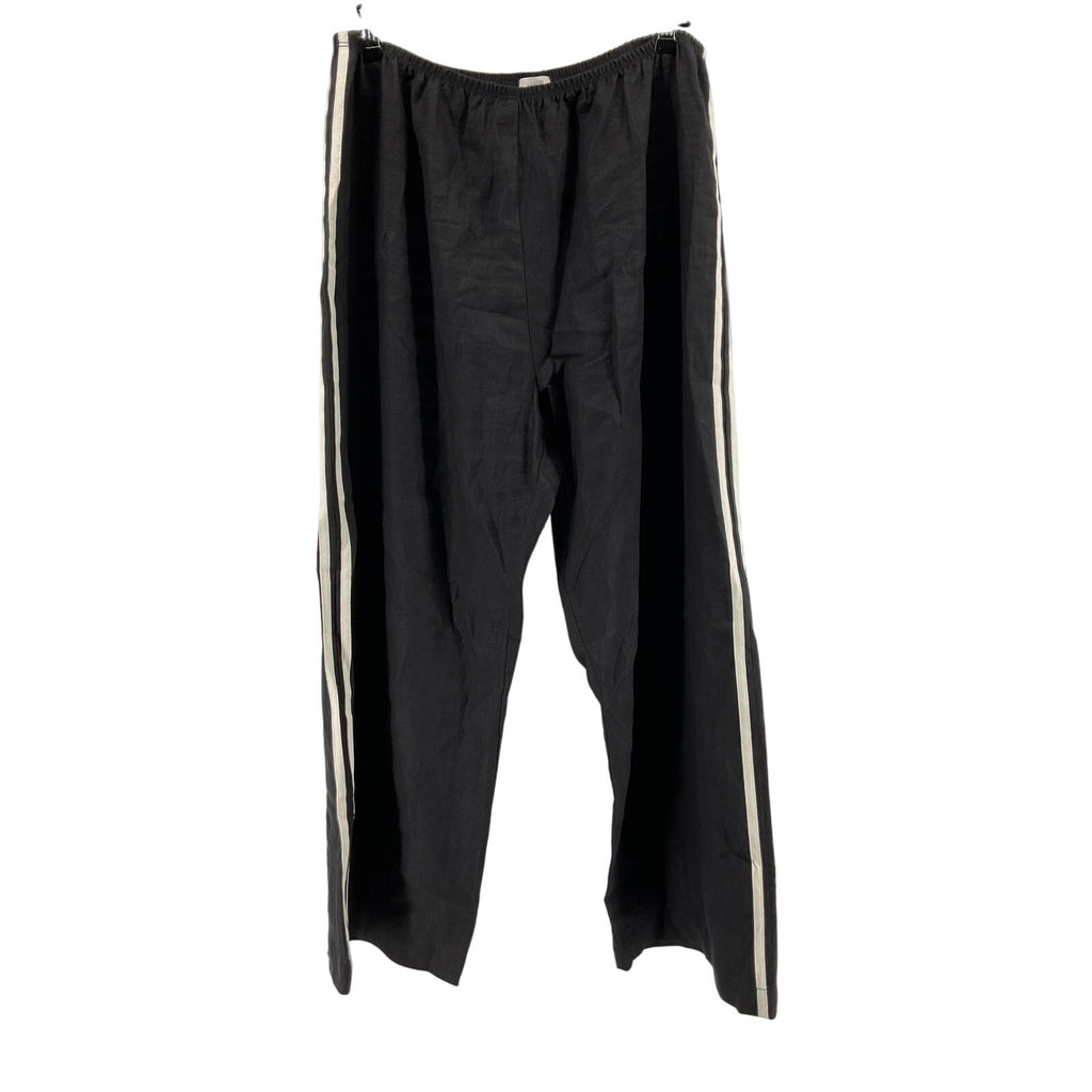 Donni. 'The Linen' Black Crop Stripe Pant Size XL