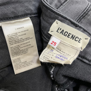 L'Agence Distressed Gray High Line Skinny Denim Jeans Size 25