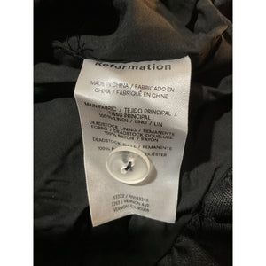 Reformation 'Delia' Black Linen Dress Size 8 - NWT