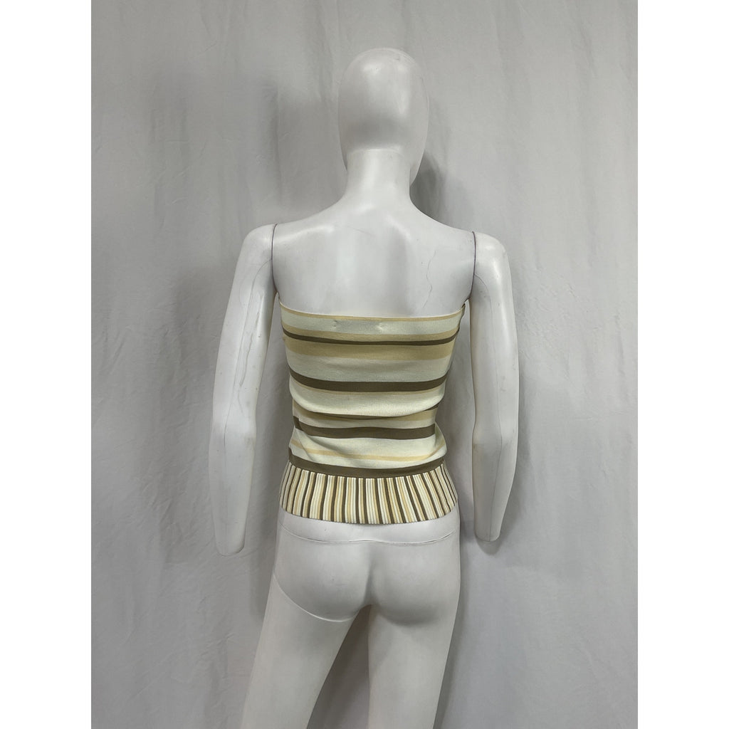 Faithfull The Brand 'Citara' White Cotton Strapless Top Size 6