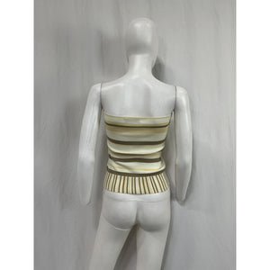 Faithfull The Brand 'Citara' White Cotton Strapless Top Size 6