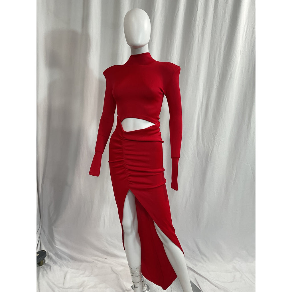 Raisa Vanessa Red Long Sleeve Cut Out Dress Size 34