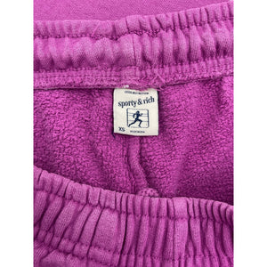 Sporty & Rich Cozy Magenta Classic Logo Sweatpants Size XS