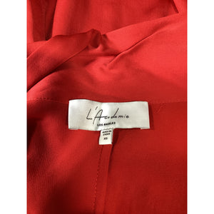 L'Academie 'Malin' Red Plunging Neckline Top Size XS