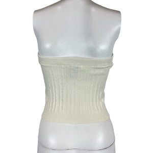 Reformation Ribbed Cream Zazie Tube Top Size S
