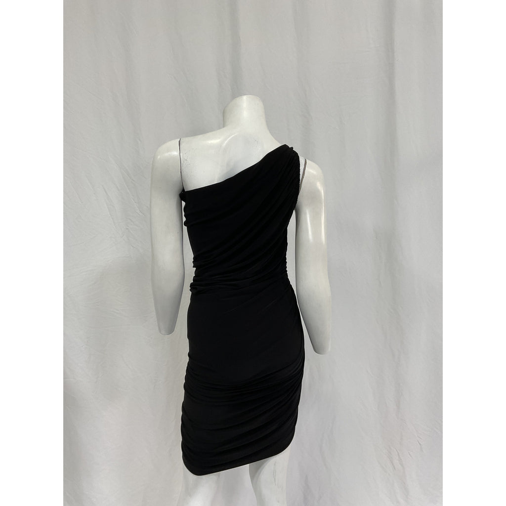 Norma Kamali 'Diana' Black Polyester Mini Dress Size XS