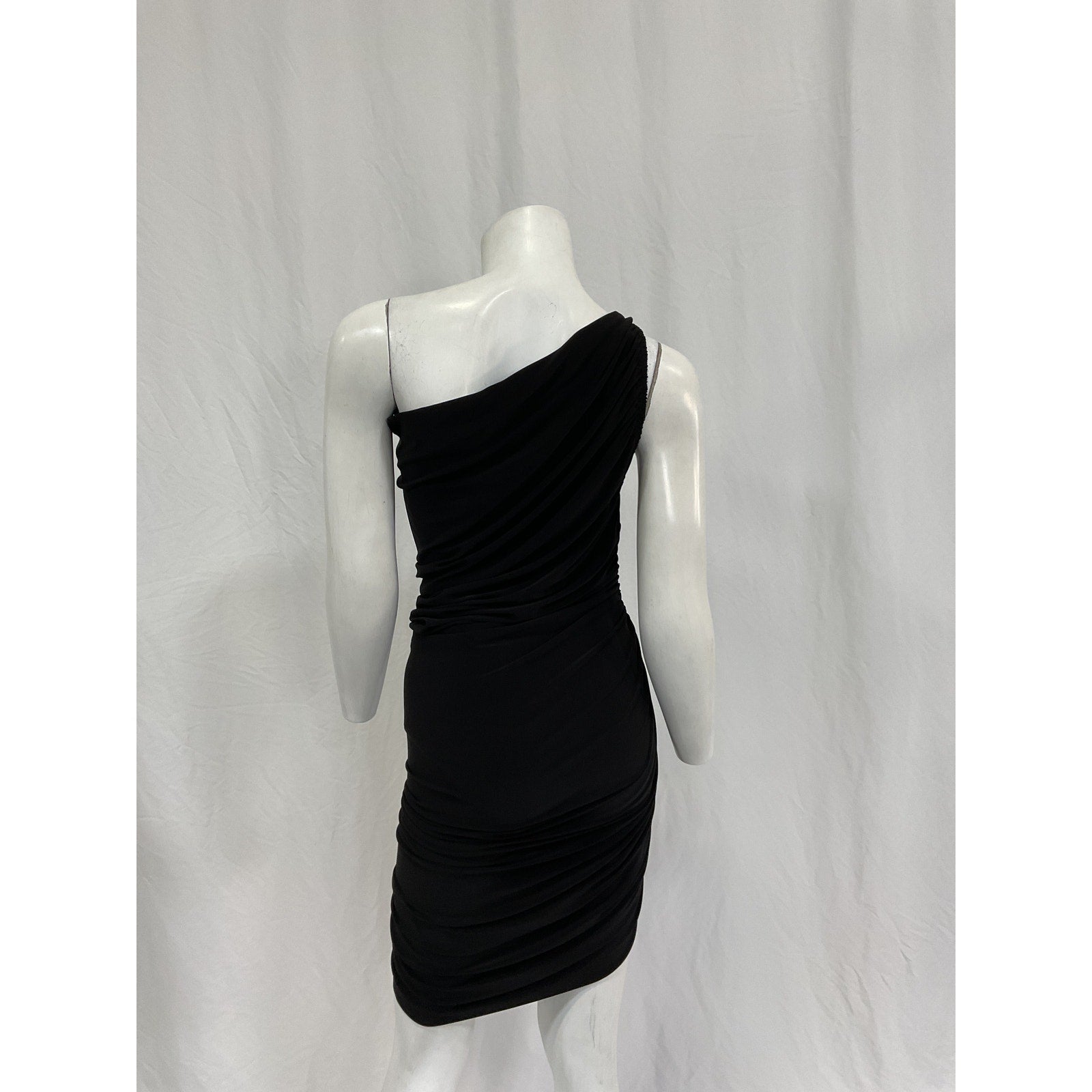 Norma Kamali 'Diana' Black Polyester Mini Dress Size XS