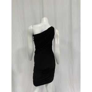 Norma Kamali 'Diana' Black Polyester Mini Dress Size XS