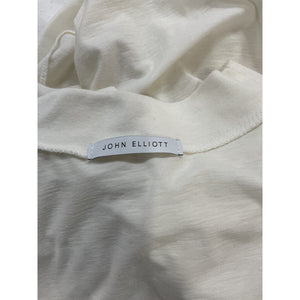 John Elliott Cotton White Cashmere Mock Neck Size XL