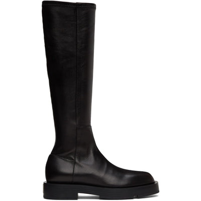 Givenchy Leather Black Square Toe Knee High Boots Size 40 EU / US 10
