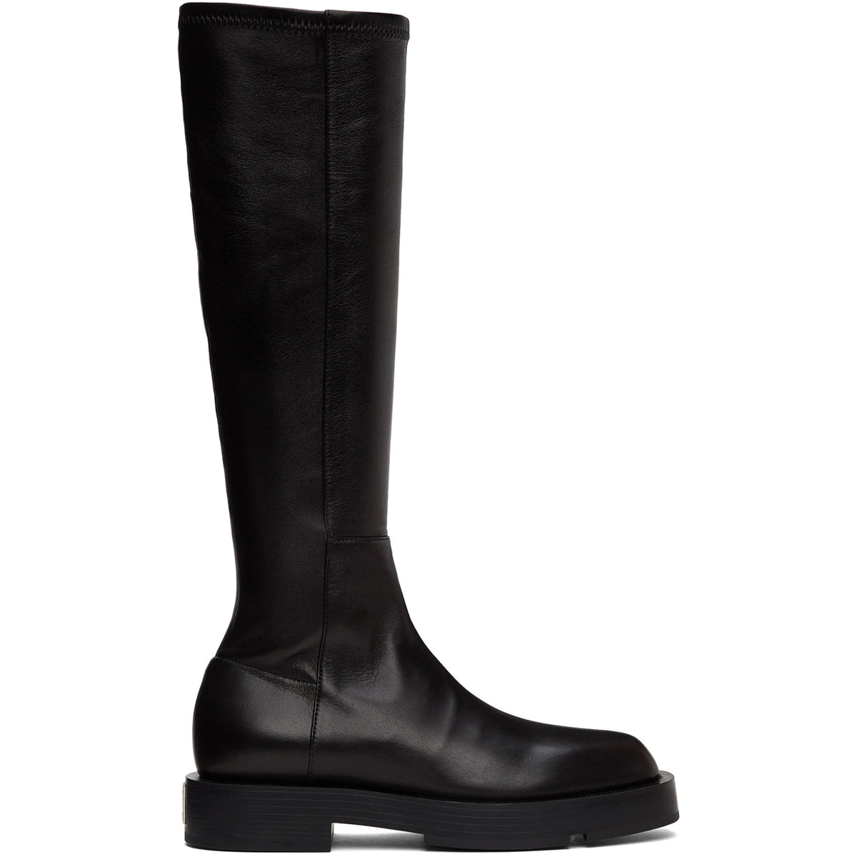 Givenchy Leather Black Square Toe Knee High Boots Size 40 EU / US 10
