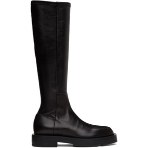 Givenchy Leather Black Square Toe Knee High Boots Size 40 EU / US 10