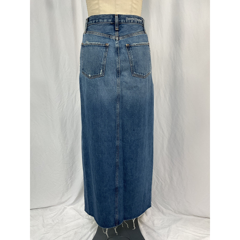 Favorite Daughter 'Sadie' Blue Cotton Denim Maxi Skirt Size 25