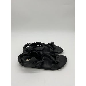 Jil Sander 'Braided' Black Leather Sandals Size 8