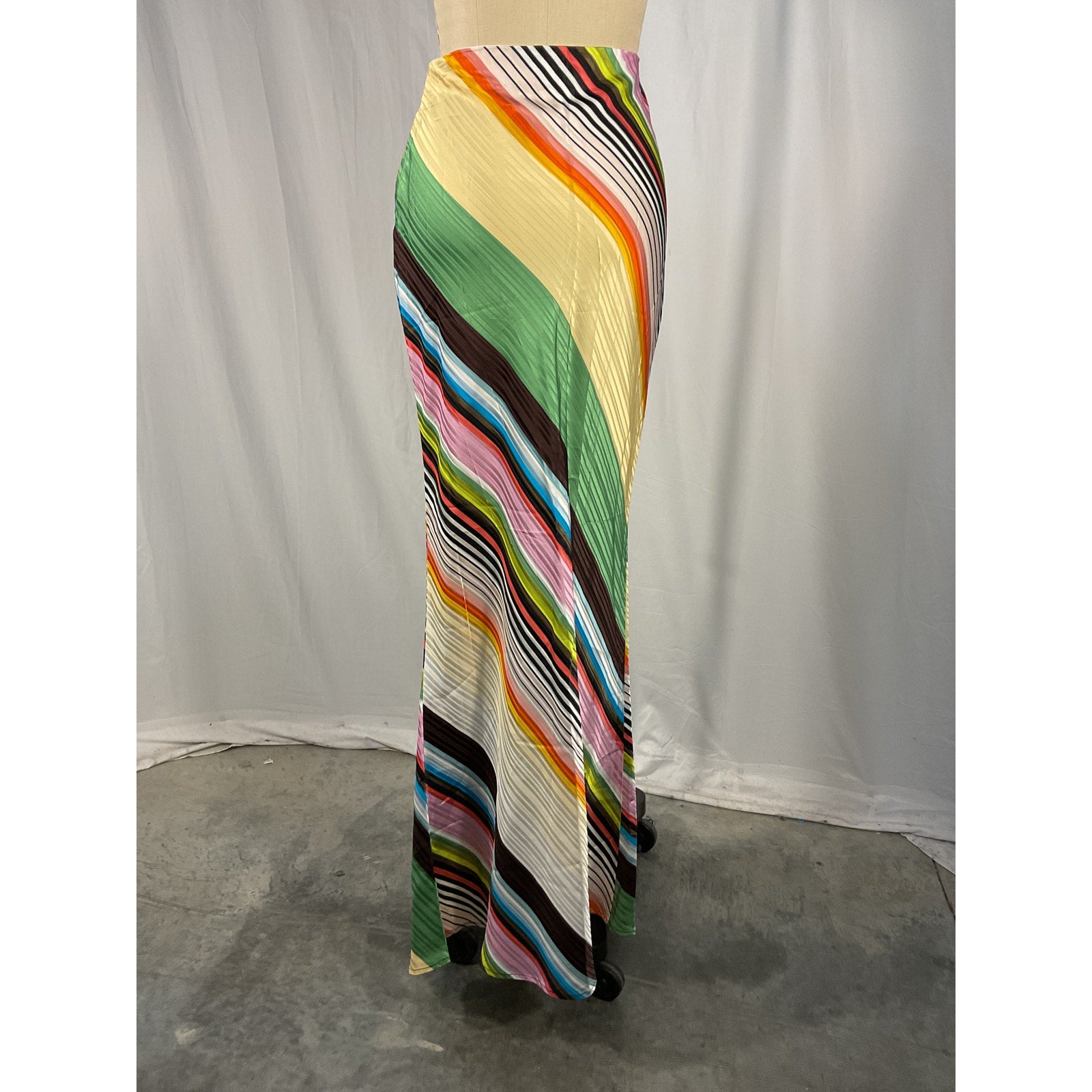 Christopher John Rogers 'Bias' Green Satin Maxi Skirt Size 2