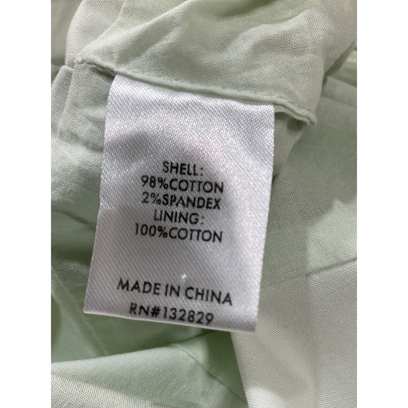 L'Academie 'Triomphe' Green Cotton Poplin Top Size XS