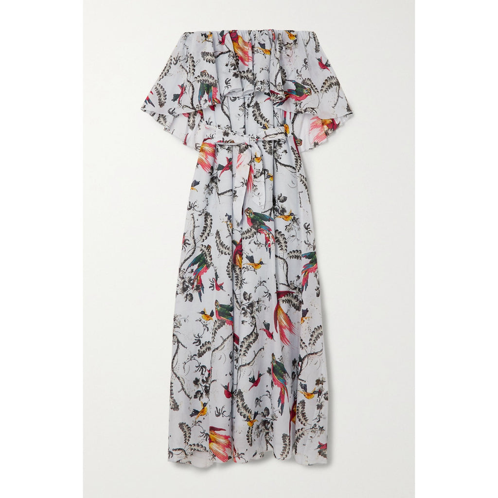 Erdem 'Algarve' Blue Cotton Printed Cotton And Silk-Blend Voile Maxi Dress Size 6 - NWT