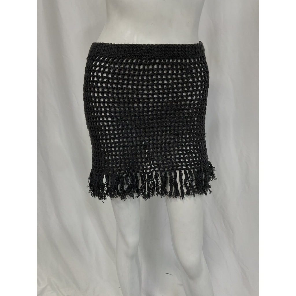 The Garment 'Egypt' Black Cotton-Linen Mini Skirt Size 2