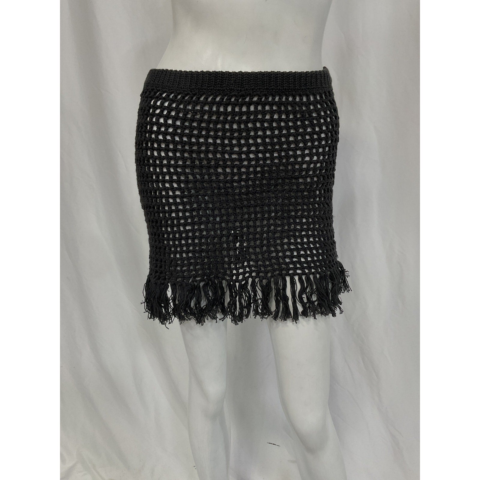 The Garment 'Egypt' Black Cotton-Linen Mini Skirt Size 2