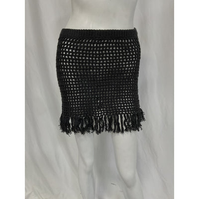 The Garment 'Egypt' Black Cotton-Linen Mini Skirt Size 2