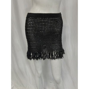 The Garment 'Egypt' Black Cotton-Linen Mini Skirt Size 2