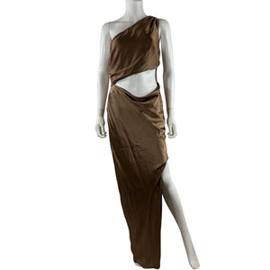 Nicholas Asymmetrical Brown Raya Gown Size 6