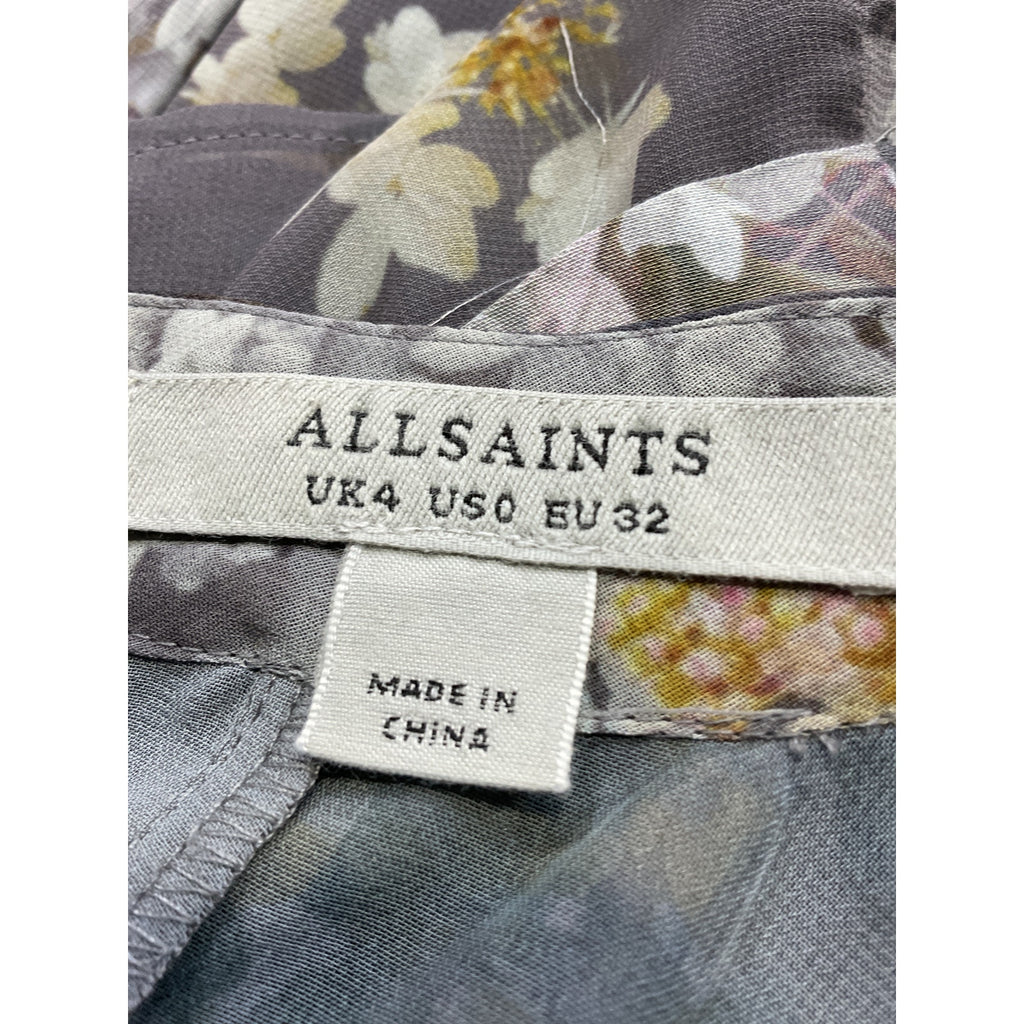 Allsaints 'Freya Venetia' Gray Midi Dress Size 0