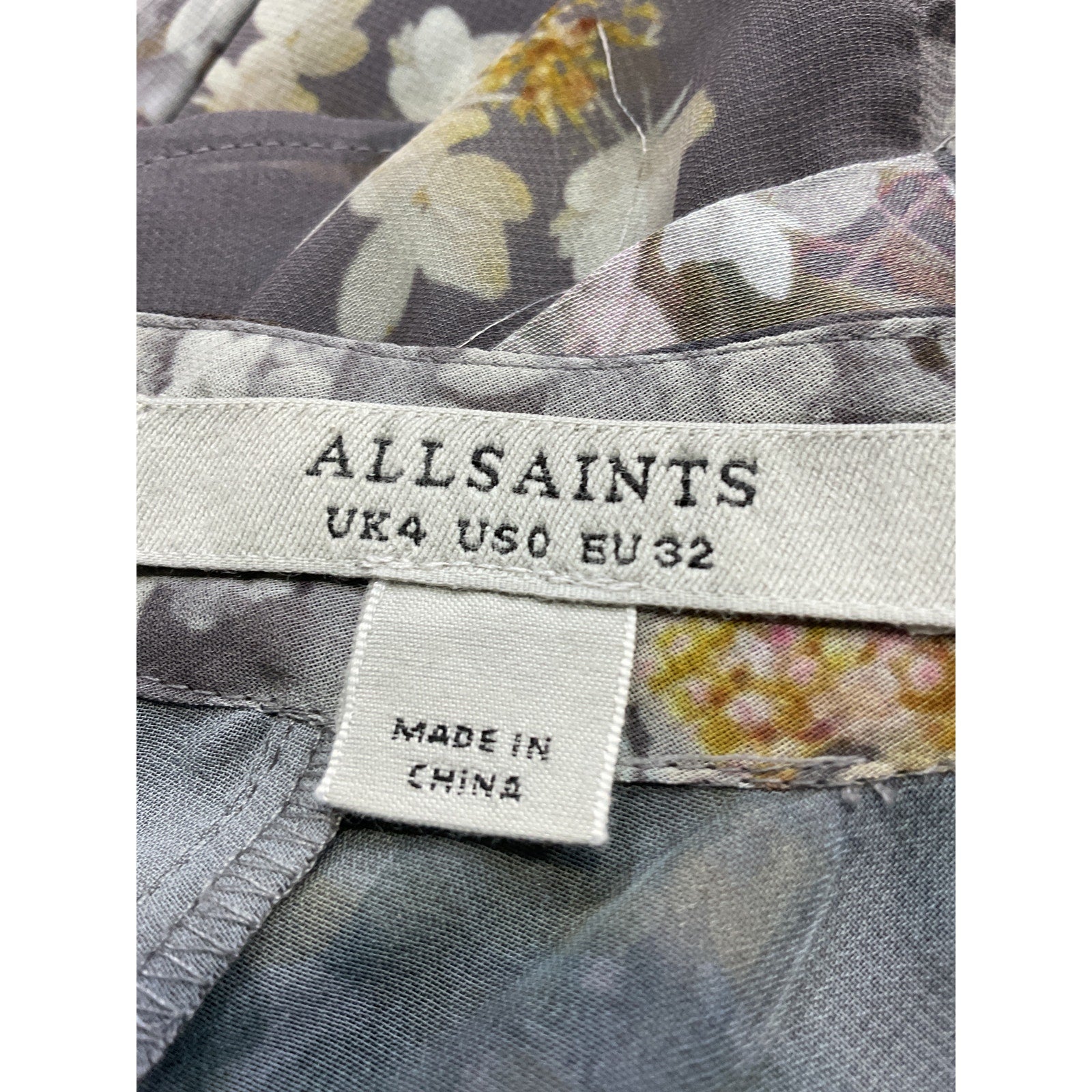 Allsaints 'Freya Venetia' Gray Midi Dress Size 0