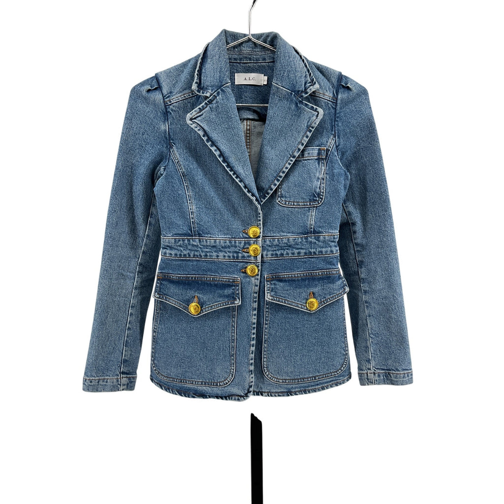 A.L.C. 'Amelia' Blue Cotton Jacket Size 2