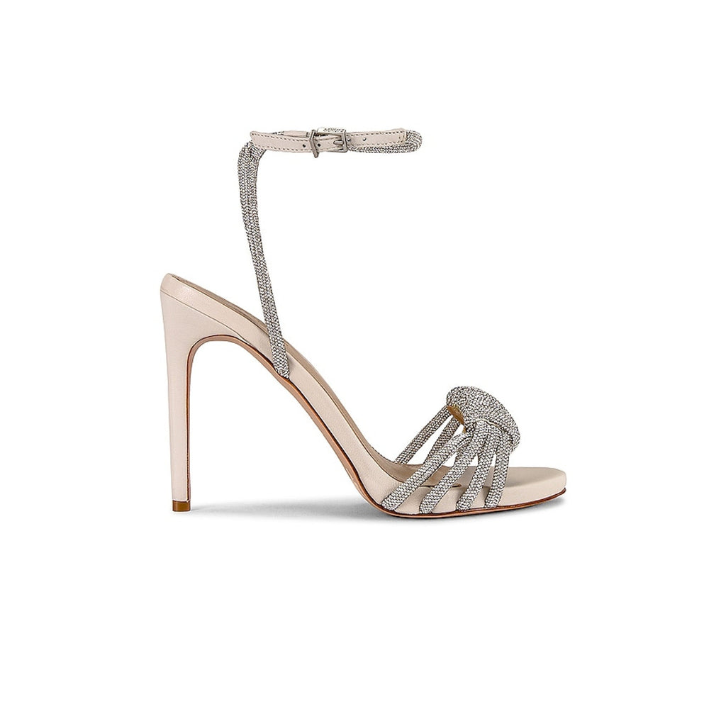 Schutz 'Jewell' Silver Crystal Embellished Stioletto Heel Sandal Size 8