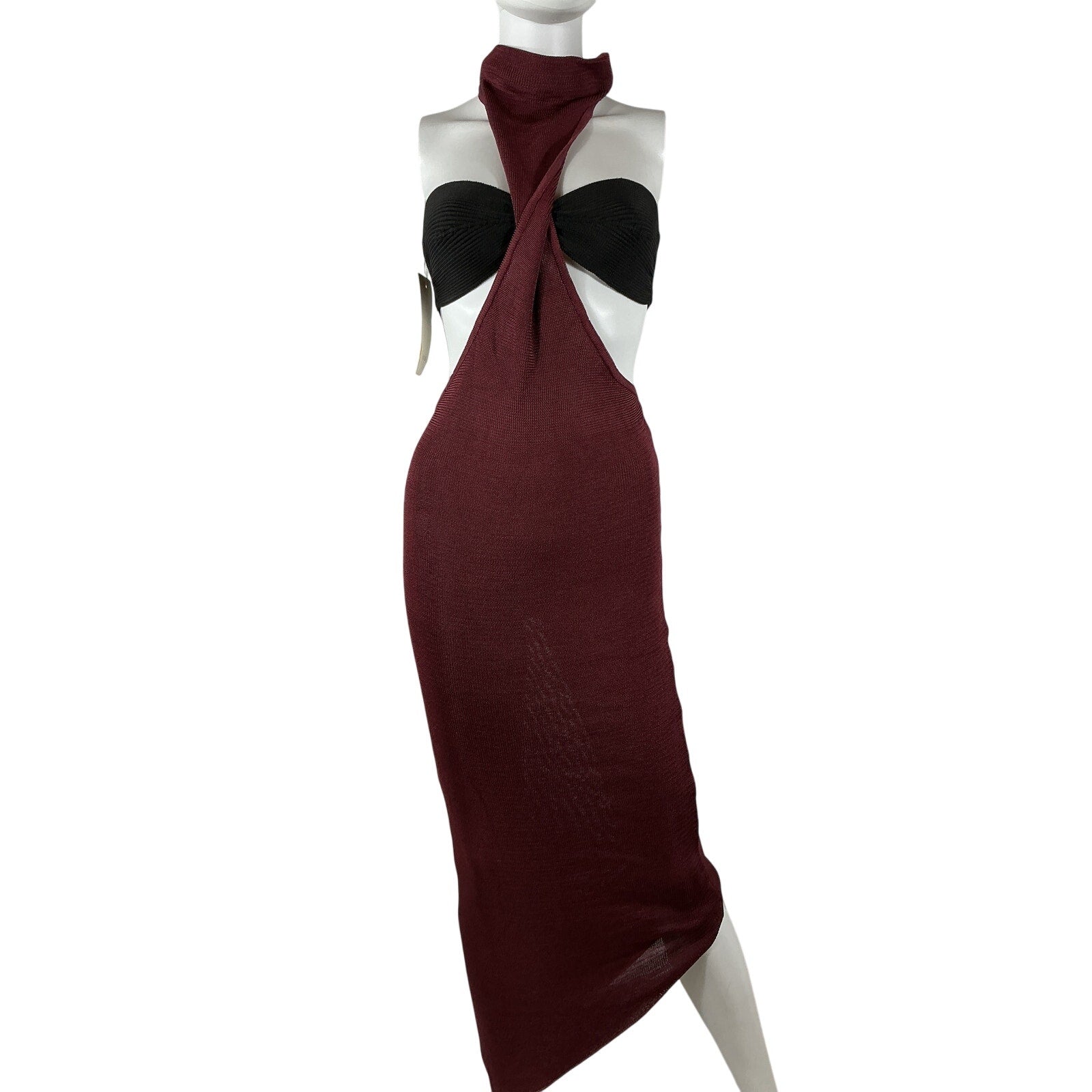 Baobab 'Mendra' Purple Nylon Cut Out Maxi Dress Size XS