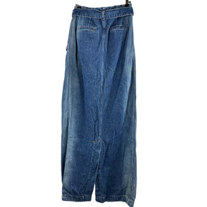Dries Van Noten Belted Blue Denim Maxi Skirt Size 38/US 6