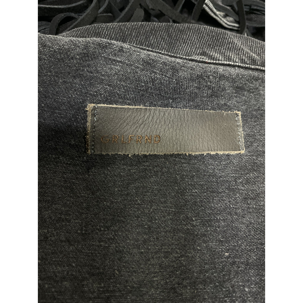 Grlfrnd 'Freya' Black Cotton Denim Jacket Size L